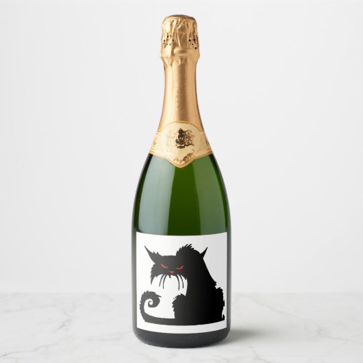 Étiquettes Pour Bouteilles De Vin Mousseux Grumpy cat    (Devant)