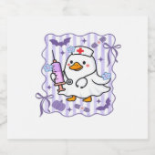 Étiquettes Pour Bouteilles De Vin Mousseux Halloween Automne Purple Coquette Oie Infirmière A (Étiquettes simples)