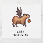 Étiquettes Pour Bouteilles De Vin Mousseux Halloween Capybara (Étiquettes simples)