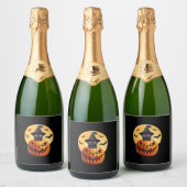 Étiquettes Pour Bouteilles De Vin Mousseux Halloween Chat Noir Citrouille Apportent l'excitat (Bouteilles)