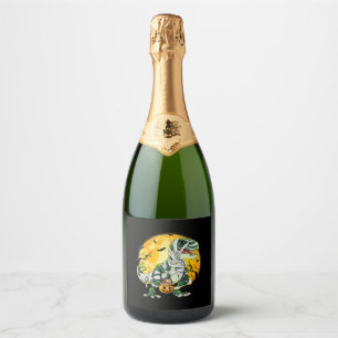 Étiquettes Pour Bouteilles De Vin Mousseux Halloween Dinosaur T rex Citrouille maman