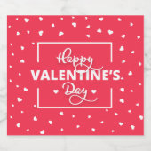 Étiquettes Pour Bouteilles De Vin Mousseux Heureuse Sainte-Valentin des Coeurs Blancs (Étiquettes simples)