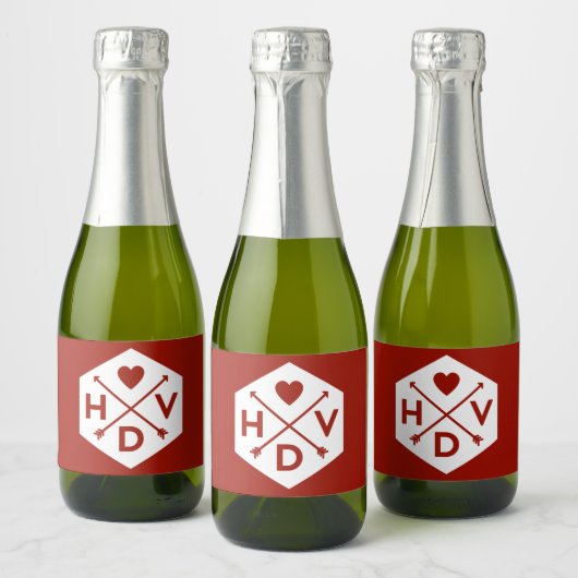 Étiquettes Pour Bouteilles De Vin Mousseux Heureuse Sainte-Valentin Mini Sparkling Vin Étique (Bouteilles)