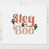 Étiquettes Pour Bouteilles De Vin Mousseux Hey Boo Boho Halloween Hey Boo Ghost (Étiquettes simples)