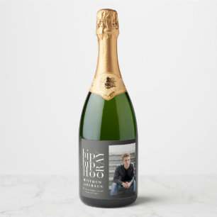 Étiquettes Pour Bouteilles De Vin Mousseux Hip hip hourra fête de remise de diplômes photo