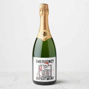 Étiquettes Pour Bouteilles De Vin Mousseux Infirmière squelette du service des urgences amatr