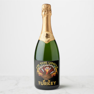 Étiquettes Pour Bouteilles De Vin Mousseux Je suis la dinde oncle famille appariement Thanksg