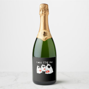 Étiquettes Pour Bouteilles De Vin Mousseux Je Te Te Te Te Fantôme Infirmière Drôle RN Hallowe