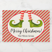 Étiquettes Pour Bouteilles De Vin Mousseux Jolly Christmas Elf Legs (Étiquettes simples)