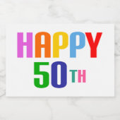 Étiquettes Pour Bouteilles De Vin Mousseux Joyeux 50ème (Étiquettes simples)