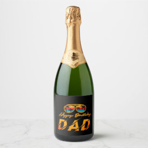 Étiquettes Pour Bouteilles De Vin Mousseux Joyeux Anniversaire Papa