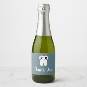 Étiquettes Pour Bouteilles De Vin Mousseux Joyeux Merci dentaire souriant dents