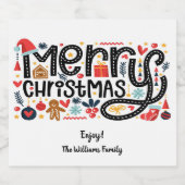 Étiquettes Pour Bouteilles De Vin Mousseux Joyeux Noël (Étiquettes simples)