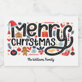 Étiquettes Pour Bouteilles De Vin Mousseux Joyeux Noël (Étiquettes simples)