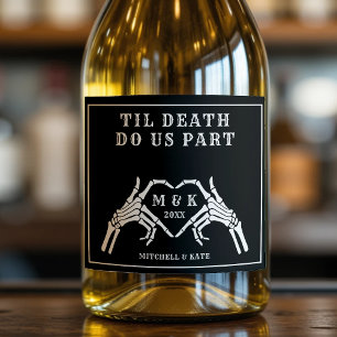 Étiquettes Pour Bouteilles De Vin Mousseux Jusqu'à la mort faisons-nous partie Coeur main noi