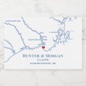 Étiquettes Pour Bouteilles De Vin Mousseux Kennebunkport Maine Mariage Mini bouteille (Étiquettes simples)