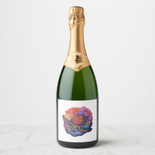 Étiquettes Pour Bouteilles De Vin Mousseux La barrière de corail