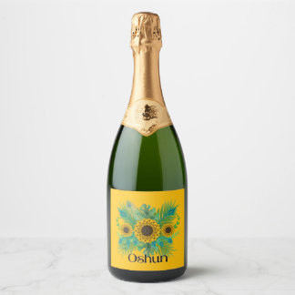 Étiquettes Pour Bouteilles De Vin Mousseux La déesse d'Oshun Tournesols