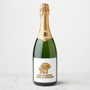 Étiquettes Pour Bouteilles De Vin Mousseux La Vie Est Meilleure Avec Le Cavapou - Amoureux Du