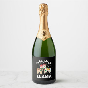 Étiquettes Pour Bouteilles De Vin Mousseux Lama de Noël