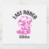 Étiquettes Pour Bouteilles De Vin Mousseux last rodeo pink cowgirl bachelorette party (Étiquettes simples)