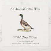 Étiquettes Pour Bouteilles De Vin Mousseux Le canard colvert ou sauvage (Anas platyrhynchos) (Étiquettes simples)