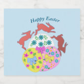 Étiquettes Pour Bouteilles De Vin Mousseux Leaping Hares  (Étiquettes simples)