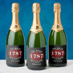 Étiquettes Pour Bouteilles De Vin Mousseux Légende Ajouter Nom Et Année Anniversaire Noir<br><div class="desc">Toast your special d'occasion with unique, personnalized sparkling wine bottle labels. Crafted with a striking black and red design, these ‘legend' labels can be customized with your own name and year. Whetheryou’re celebrating a birthday, anniversary, or other milestone, these personalized sparkling wine labels will make a lasting memento of the...</div>