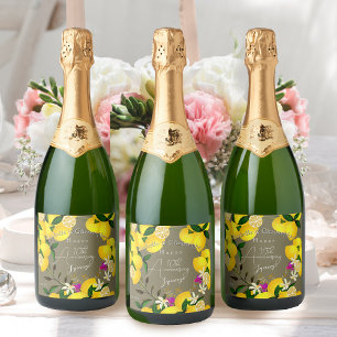Étiquettes Pour Bouteilles De Vin Mousseux Lemon Squeeze 