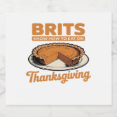 Étiquettes Pour Bouteilles De Vin Mousseux Les Brits savent comment manger sur Thanksgiving T (Étiquettes simples)