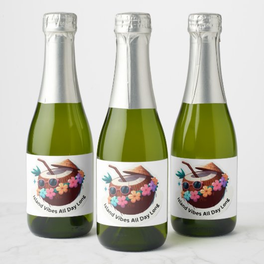 Étiquettes Pour Bouteilles De Vin Mousseux L'île Vibes Coconut (Bouteilles)