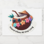 Étiquettes Pour Bouteilles De Vin Mousseux L'île Vibes Coconut (Étiquettes simples)