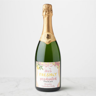 Étiquettes Pour Bouteilles De Vin Mousseux Limonade Fraîchement Diplômée Fête de Remise des D