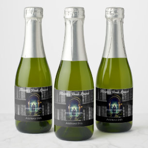 Étiquettes Pour Bouteilles De Vin Mousseux Livres Rustiques Noir Et Blanc Arrière - plan