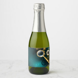 Étiquettes Pour Bouteilles De Vin Mousseux Loupe en style Steampunk