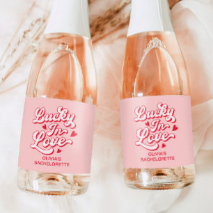 Étiquettes Pour Bouteilles De Vin Mousseux Lucky In Love Bachelorette Champagne
