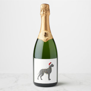 Étiquettes Pour Bouteilles De Vin Mousseux Lumière de Noël Great Dane