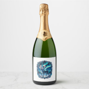 Étiquettes Pour Bouteilles De Vin Mousseux Luminosité magique des rennes