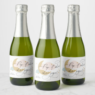 Étiquettes Pour Bouteilles De Vin Mousseux Lune et étoiles Coloré Multi Pop It When She Pops