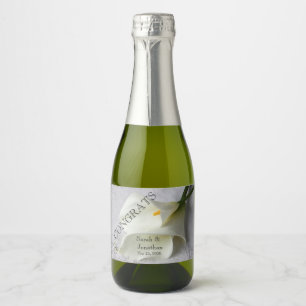 Étiquettes Pour Bouteilles De Vin Mousseux Lys calla blanc sur lin