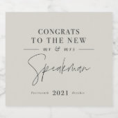 Étiquettes Pour Bouteilles De Vin Mousseux M. et Mme Champa (Étiquettes simples)