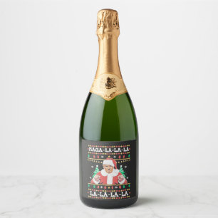 Étiquettes Pour Bouteilles De Vin Mousseux Maga La La La Trump Noël Inauguration 47e
