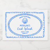 Étiquettes Pour Bouteilles De Vin Mousseux Main de bleu dessinée dernière éclaboussure enterr (Étiquettes simples)