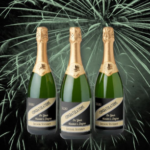 Étiquettes Pour Bouteilles De Vin Mousseux Maîtrise Félicitations Ensemble de Étiquettes de b