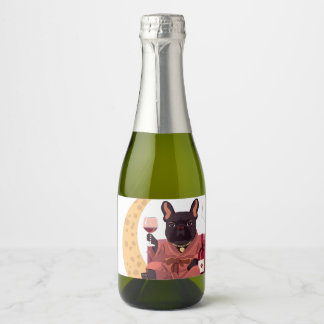 Étiquettes Pour Bouteilles De Vin Mousseux Maman Bouledogue Français Soirée Vin