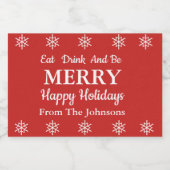 Étiquettes Pour Bouteilles De Vin Mousseux Mangez Boire & Soyez Joyeux Vins Sparkling Étiquet (Étiquettes simples)