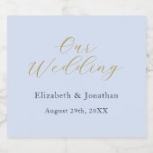 Étiquettes Pour Bouteilles De Vin Mousseux Mariage bleu opulent (Étiquettes simples)