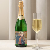 Étiquettes Pour Bouteilles De Vin Mousseux Mariage Boho de script élégant photo