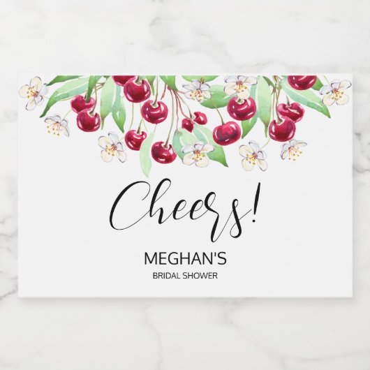 Étiquettes Pour Bouteilles De Vin Mousseux Mariage Cerise Much (Étiquettes simples)