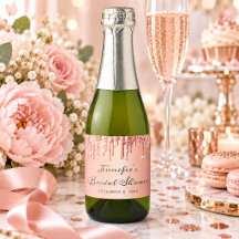 Mariage Chic Etiquette Rose Gold Paillettes Goutte